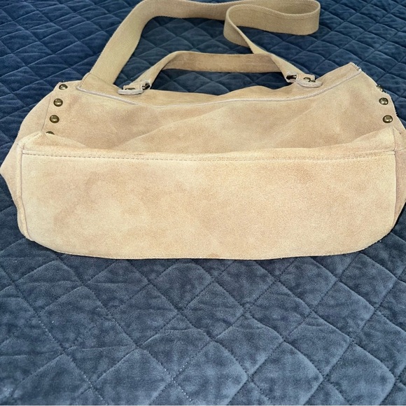 Free People Purse Bag Mojave Messenger Crossbody Leather Suede Tan Beige Boho - Picture 9 of 16